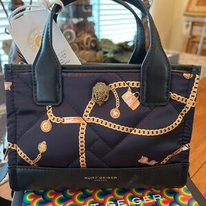 Kurt Geiger Black Mini Bag with Gold Chain Design